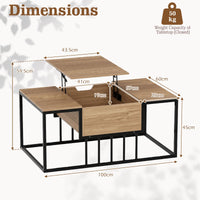 Accent Tea Table Lift Top with Storage for Office Reception or Home