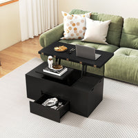 Lift Top Coffee Table with 4 Storage Stools and Hidden Compartment