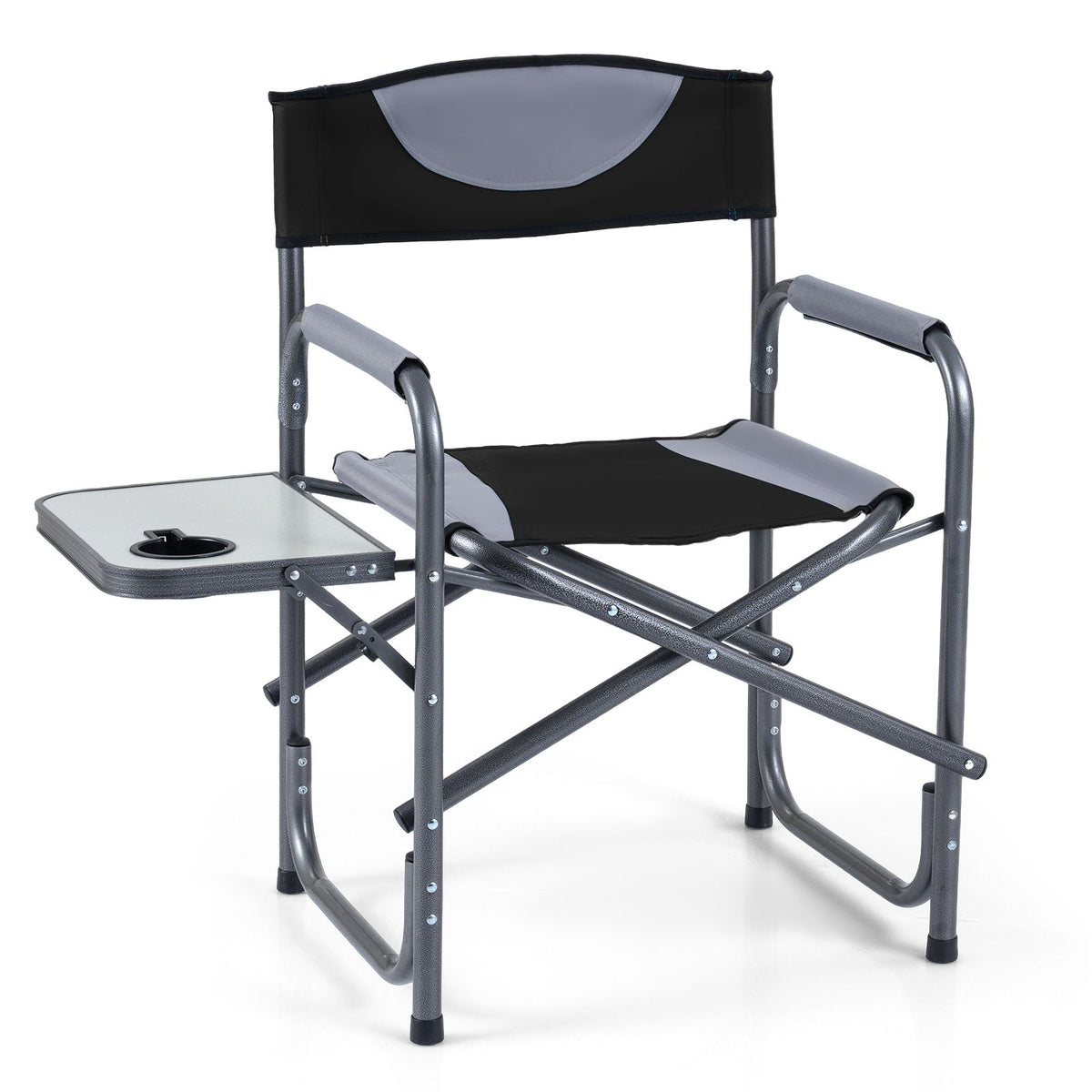 Lightweight Folding Camping Chair with Side Table and Cup Holder
