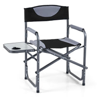 Lightweight Folding Camping Chair with Side Table and Cup Holder
