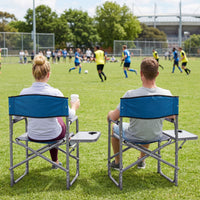 Lightweight Folding Camping Chair with Side Table and Cup Holder