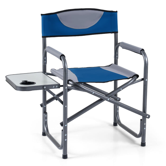 Lightweight Folding Camping Chair with Side Table and Cup Holder