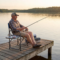 Lightweight Folding Camping Chair with Side Table and Cup Holder