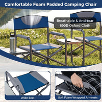 Lightweight Folding Camping Chair with Side Table and Cup Holder