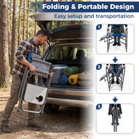 Lightweight Folding Camping Chair with Side Table and Cup Holder