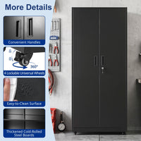 Lockable File Cabinet with 4 Wheels 2 Locks and Anti Tipping Kits