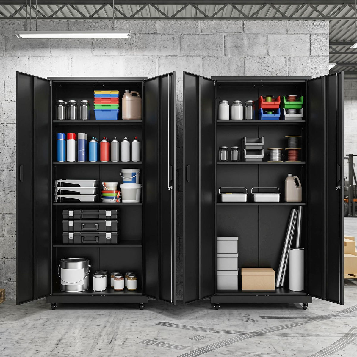 Lockable File Cabinet with 4 Wheels 2 Locks and Anti Tipping Kits