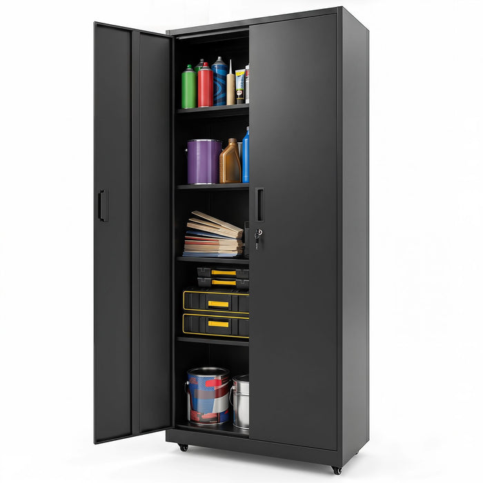Lockable File Cabinet with 4 Wheels 2 Locks and Anti Tipping Kits
