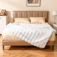 Luxury Faux Fur Throw Blanket for Bed Armchair Sofa