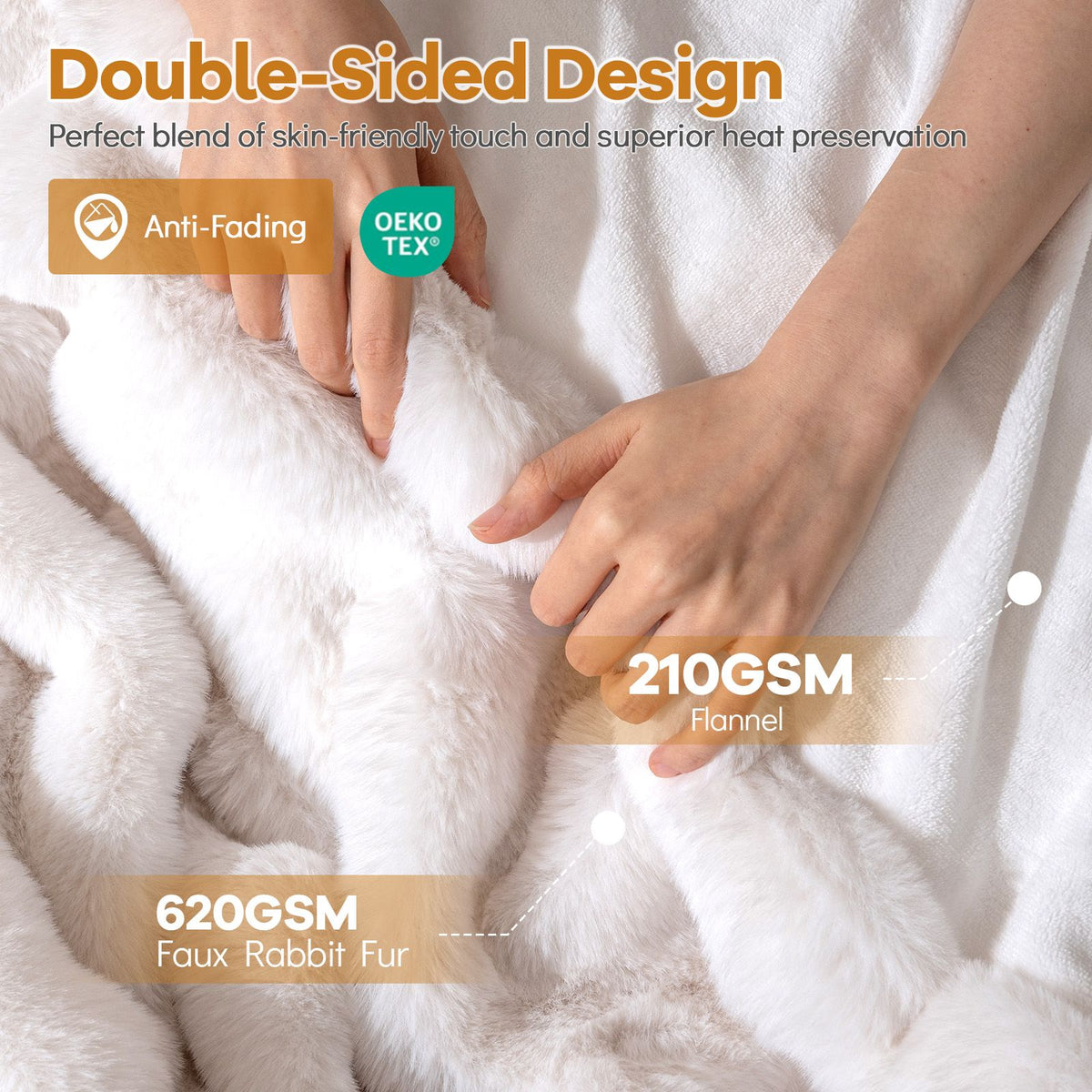 Luxury Faux Fur Throw Blanket for Bed Armchair Sofa