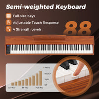 88-Key Keyboard Piano Set, Full Size Semi-weighted Digital Piano with Adjustable Stand