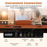 88-Key Keyboard Piano Set, Full Size Semi-weighted Digital Piano with Adjustable Stand