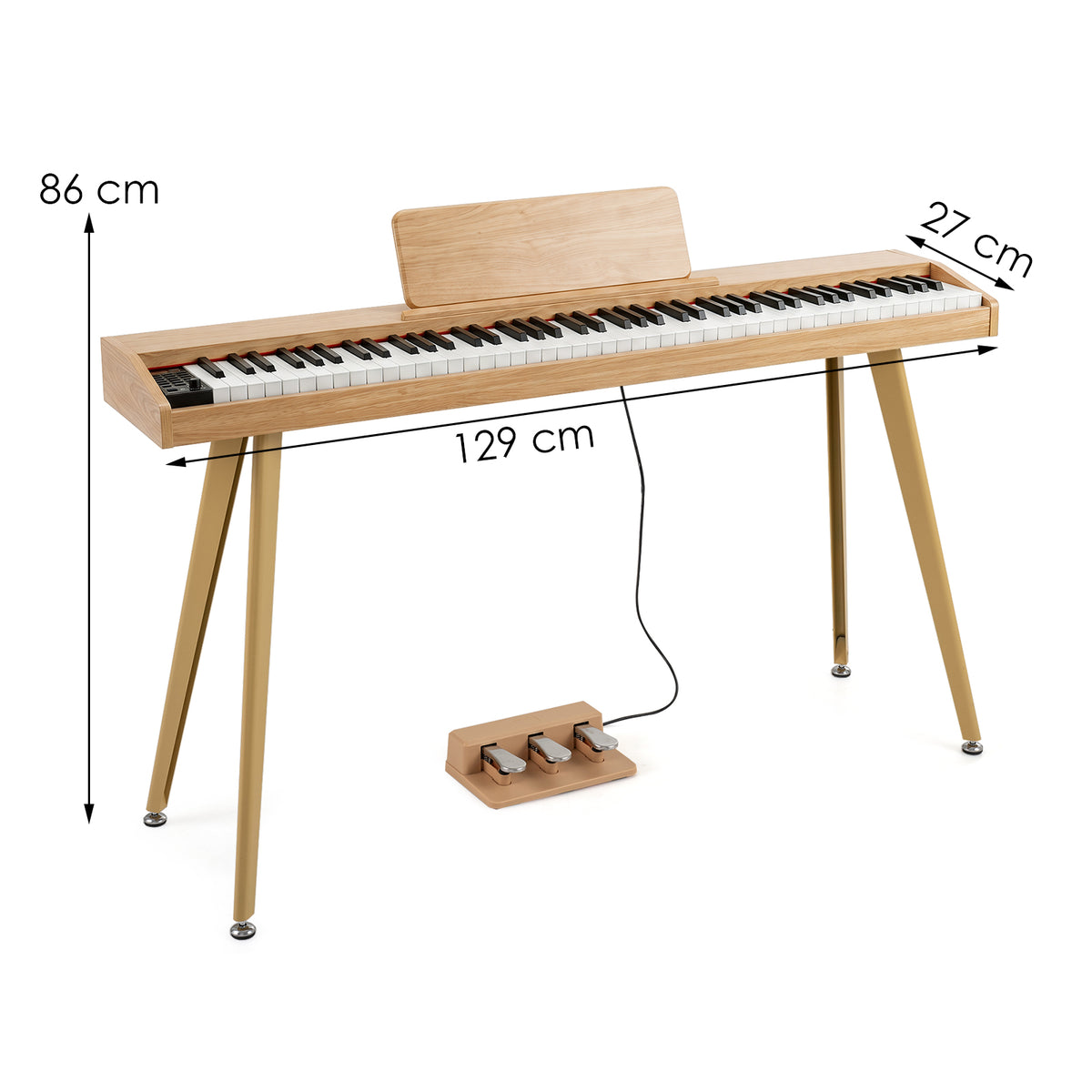 Electric Piano for Beginners with 800 Tones 600 Rhythms and USB MIDI