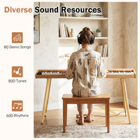 Electric Piano for Beginners with 800 Tones 600 Rhythms and USB MIDI