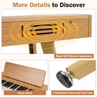 Electric Piano for Beginners with 800 Tones 600 Rhythms and USB MIDI