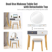 Giantex Dressing Table with Lights & Stool