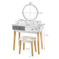 Giantex Dressing Table with Lights & Stool