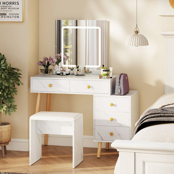 Makeup Vanity Set with 3 Lighting Modes and Adjustable Brightness