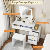 Makeup Vanity Set with 3 Lighting Modes and Adjustable Brightness