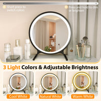 Makeup Vanity Set with Removable Mirror and Faux Marble Finish