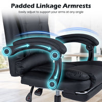 Massage Office Chair with Footrest Swivel Seat and Adjustable Reclining Backrest