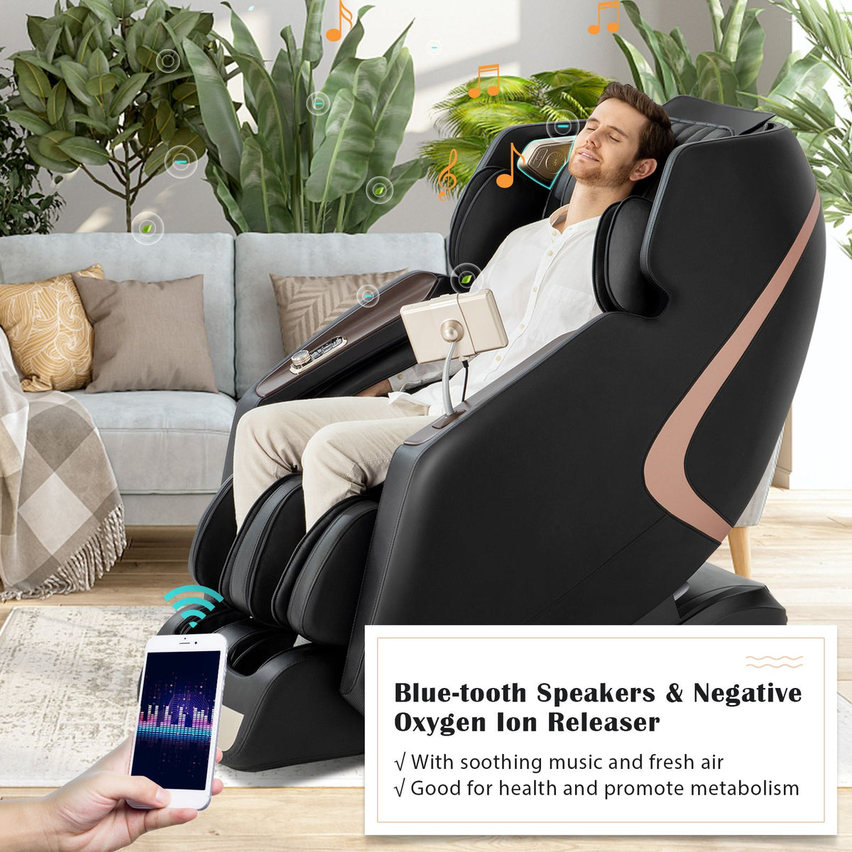 Full Body 3D Massage Recliner Chair with Double SL Track and 12 Auto Modes