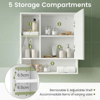 Medicine Cabinet with Mirror and Removable Adjustable Shelf for Bathroom