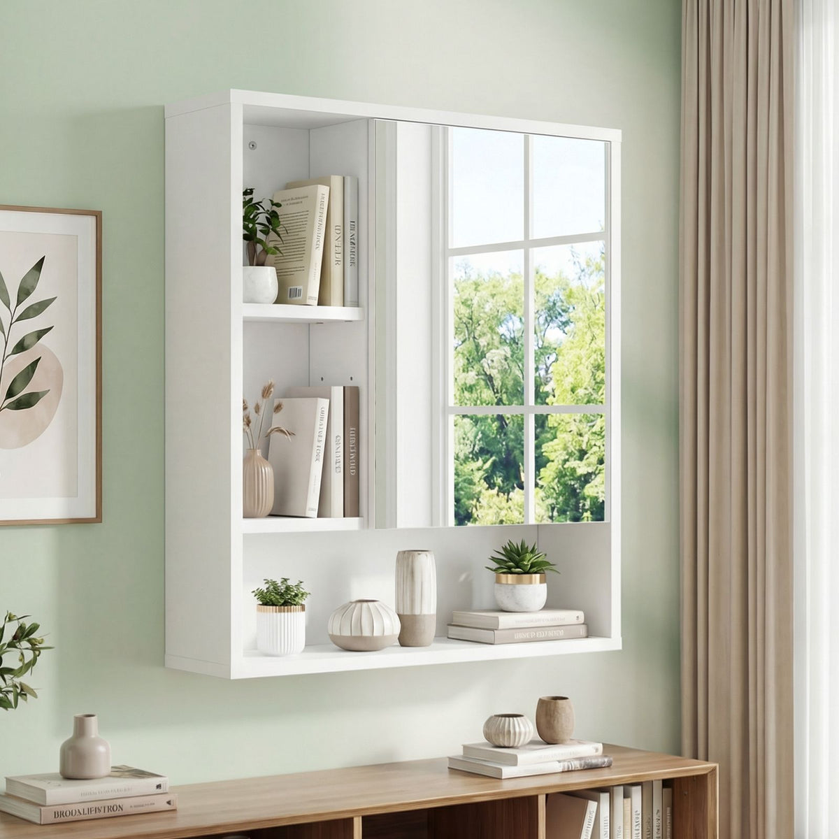 Medicine Cabinet with Mirror and Removable Adjustable Shelf for Bathroom
