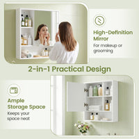 Medicine Cabinet with Mirror and Removable Adjustable Shelf for Bathroom