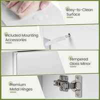 Medicine Cabinet with Mirror and Removable Adjustable Shelf for Bathroom