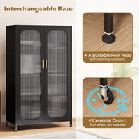 1/2-Door Metal Storage Cabinet with Semi-Transparent Doors