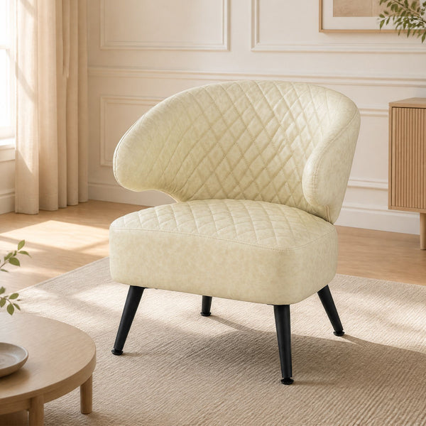 Mid Century Modern Accent Chair with PU Leather Upholstered Armchair