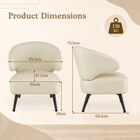 Mid Century Modern Accent Chair with PU Leather Upholstered Armchair