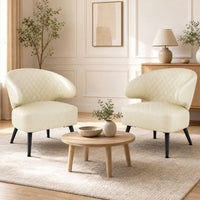 Mid Century Modern Accent Chair with PU Leather Upholstered Armchair