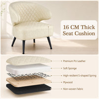 Mid Century Modern Accent Chair with PU Leather Upholstered Armchair