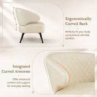 Mid Century Modern Accent Chair with PU Leather Upholstered Armchair