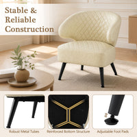 Mid Century Modern Accent Chair with PU Leather Upholstered Armchair