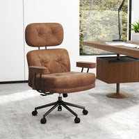 Mid Century Modern Suede Fabric Home Office Chair with Adjustable Back