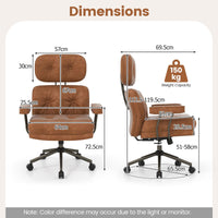 Mid Century Modern Suede Fabric Home Office Chair with Adjustable Back