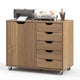 Giantex 5-Drawer Mobile Side Cabinet, Lateral Filing Organizer