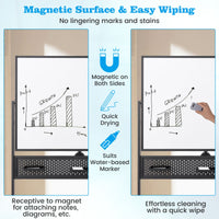 Mobile Whiteboard 120x90cm Large Magnetic with Stand for Home Office