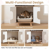 Modern Cat Litter Box Enclosure 3-in-1 Hidden Cat House Cabinet with Shelf