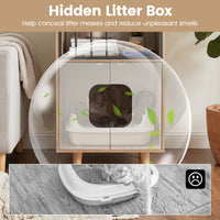 Modern Cat Litter Box Enclosure 3-in-1 Hidden Cat House Cabinet with Shelf