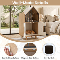 Modern Cat Litter Box Enclosure 3-in-1 Hidden Cat House Cabinet with Shelf
