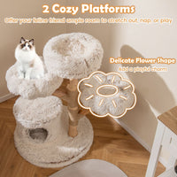 Modern Cat Tower with Natural Jute Scratching Post and Dangling Ball