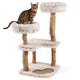 Modern Cat Tree Tower 101cm with Luxury Real Wood Natural Branch