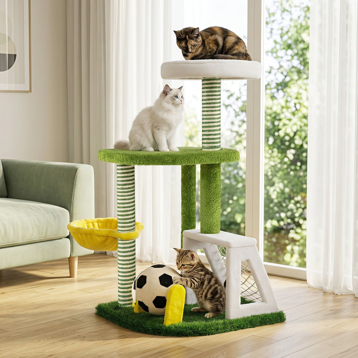Modern Cat Tree with Multi-level for Indoor Kittens