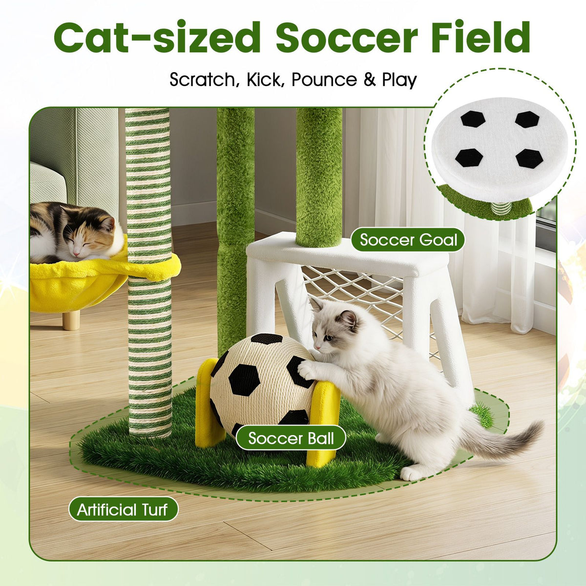 Modern Cat Tree with Multi-level for Indoor Kittens