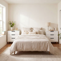 Modern 3 Drawer Dresser with Metal Legs and Anti Tipping Cutout Handles