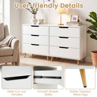 Modern 3 Drawer Dresser with Metal Legs and Anti Tipping Cutout Handles